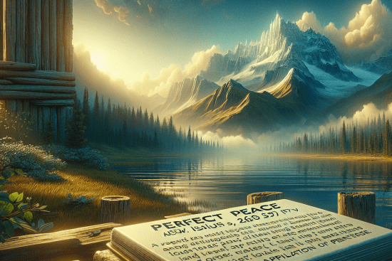 Título del artículo: Explorando la Paz Perfecta en Isaías 26:3: Claves para una Mente Firme. Meta Descripción del artículo: Descubre el secreto de la "paz perfecta" con nuestro análisis profundo de Isaías 26:3. Aprende cómo una mente firme y confianza en Dios transforman la vida diaria.. Etiquetas del artículo: #PazPerfecta #ConfianzaEnDios #Isaías26. Excerp del artículo: Isaías 26:3 ofrece una perspectiva profundamente reconfortante sobre la "paz perfecta". Este análisis detalla cómo una mente firme apoyada en la confianza en Dios puede proporcionar estabilidad y calma incluso en medio del caos. Explora las aplicaciones prácticas para una vida centrada y tranquila..