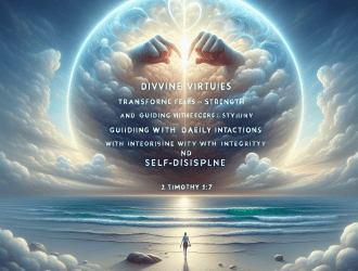 Título del artículo: Explorando 2 Timoteo 1:7: Fortaleza, Amor y Autodisciplina Divinos. Meta Descripción del artículo: Descubre el profundo significado de 2 Timoteo 1:7, un versículo que enfatiza el poder, amor y dominio propio que Dios otorga, y cómo aplicarlo en la vida diaria.. Etiquetas del artículo: #2Timoteo1_7 #EspirituDePoder #VidaCristiana. Excerp del artículo: 2 Timoteo 1:7 ofrece una poderosa visión de una vida plena: repleta de poder, amor y dominio propio. Explora cómo estas virtudes divinas pueden transformar los miedos en fortaleza y guiar nuestras interacciones diarias con integridad y compasión..