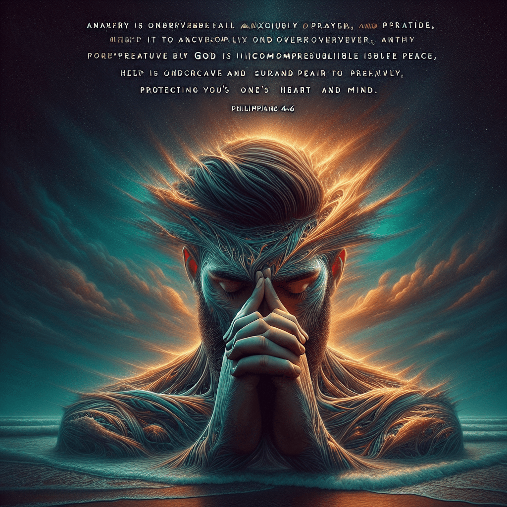 Título del artículo: Descubre la Paz Interior con Filipenses 4:6-7: Manejo de la Ansiedad Según la Biblia. Meta Descripción del artículo: Aprende a superar la ansiedad con Filipenses 4:6-7. Descubre cómo la oración y la gratitud pueden traerte la enigmática paz de Dios. ¡Lee más y encuentra tranquilidad!. Etiquetas del artículo: #Filipenses4 #PazDeDios #SuperarAnsiedad. Excerpt del artículo: Enfrenta tus desafíos diarios con la guía de Filipenses 4:6-7. Este pasaje nos enseña el poder de la oración y la gratitud para superar la ansiedad y recibir la incomprensible paz de Dios que protegerá tu corazón y mente en Cristo Jesús..
